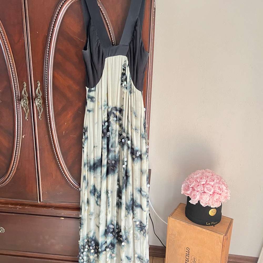 Chic Black and Cream Maxi Dress